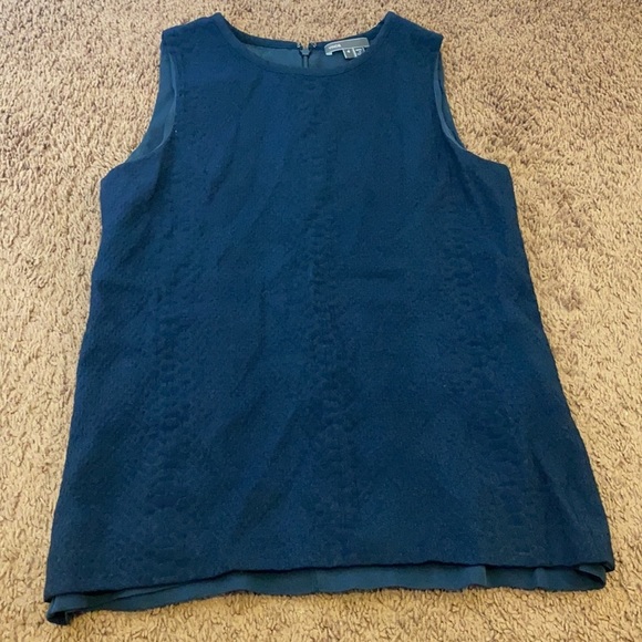 2 FOR $20 Vince NAVY Snakeskin Jacquard Silk Layered Top - Picture 5 of 5